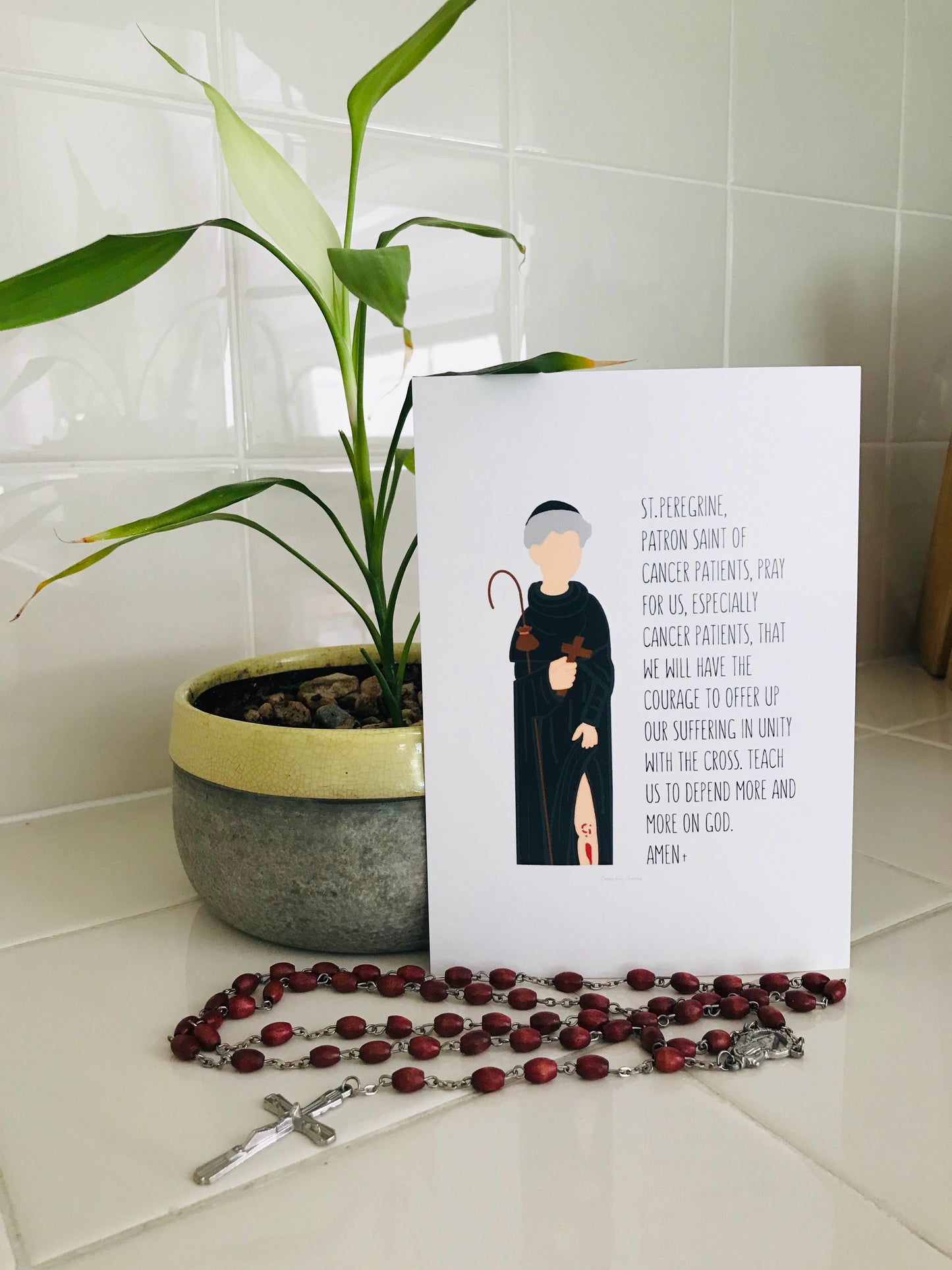 Prayer to St. Peregrine- 5"x 7" Print