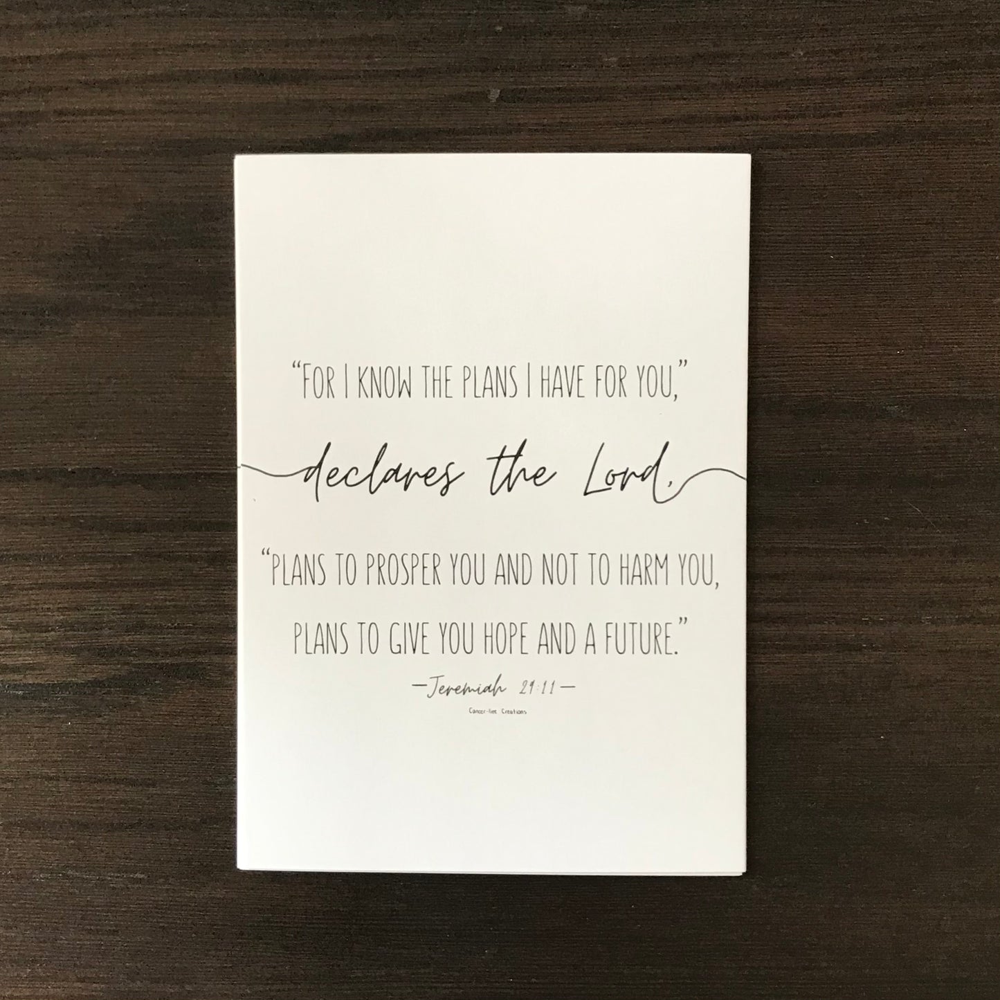 Jeremiah 29:11- 5"x 7" Print